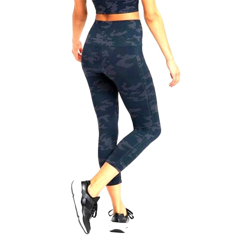 Spanx Look at Me Now Seamless Camo Crop Leggings Wide Waistband High Rise